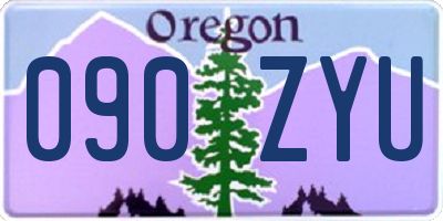 OR license plate 090ZYU