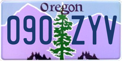 OR license plate 090ZYV
