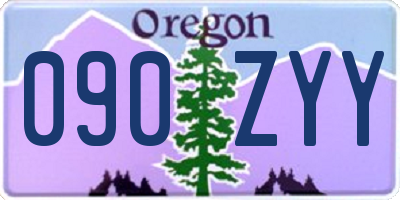 OR license plate 090ZYY