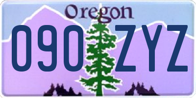 OR license plate 090ZYZ