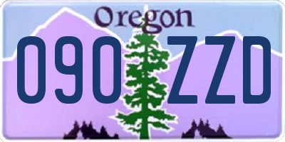 OR license plate 090ZZD