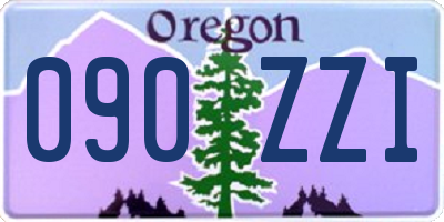 OR license plate 090ZZI