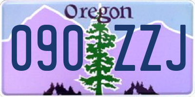 OR license plate 090ZZJ