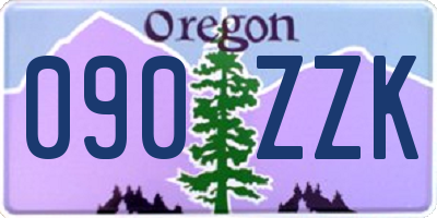 OR license plate 090ZZK