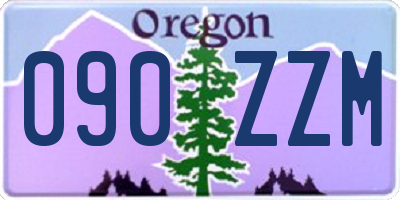 OR license plate 090ZZM
