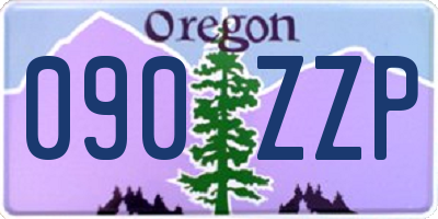 OR license plate 090ZZP