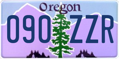 OR license plate 090ZZR