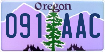 OR license plate 091AAC