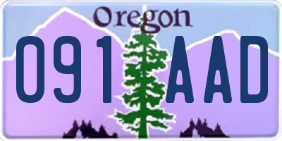OR license plate 091AAD