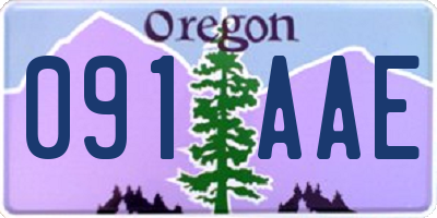 OR license plate 091AAE