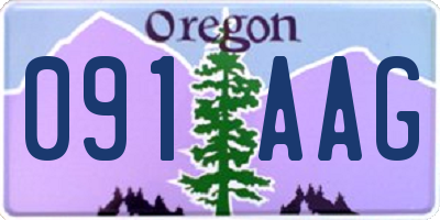 OR license plate 091AAG