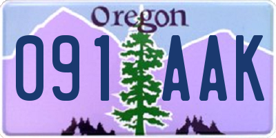 OR license plate 091AAK