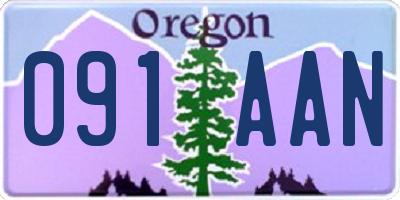 OR license plate 091AAN