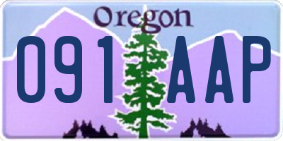 OR license plate 091AAP