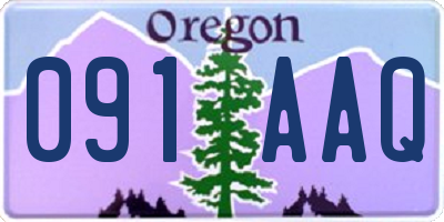 OR license plate 091AAQ