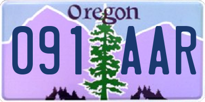 OR license plate 091AAR