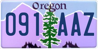 OR license plate 091AAZ