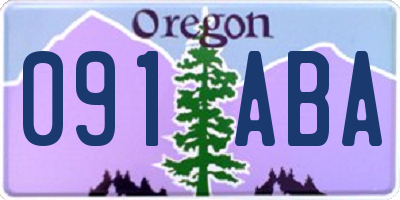 OR license plate 091ABA