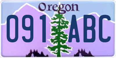 OR license plate 091ABC