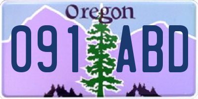 OR license plate 091ABD