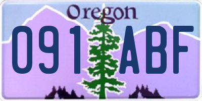 OR license plate 091ABF