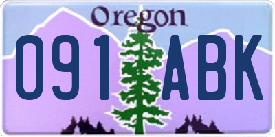 OR license plate 091ABK