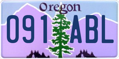 OR license plate 091ABL