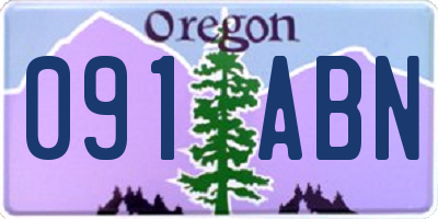 OR license plate 091ABN
