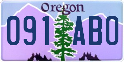 OR license plate 091ABO