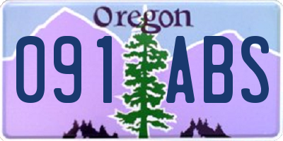 OR license plate 091ABS