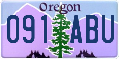 OR license plate 091ABU