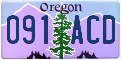 OR license plate 091ACD