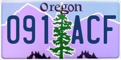 OR license plate 091ACF