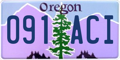OR license plate 091ACI