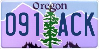OR license plate 091ACK