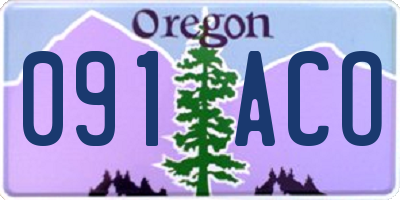 OR license plate 091ACO