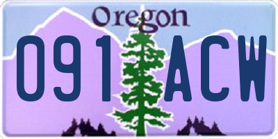 OR license plate 091ACW