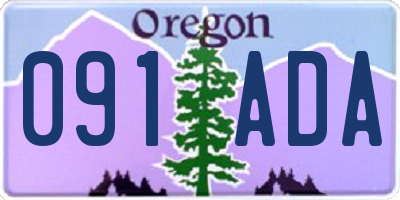 OR license plate 091ADA