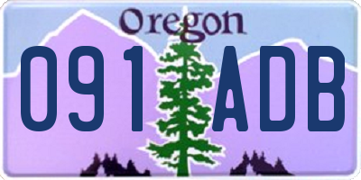 OR license plate 091ADB