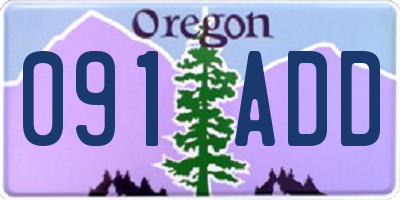 OR license plate 091ADD