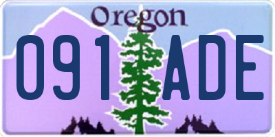 OR license plate 091ADE