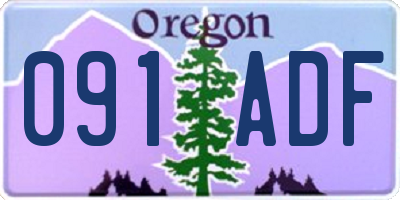 OR license plate 091ADF