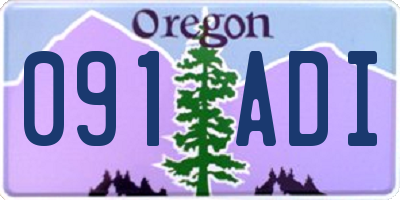OR license plate 091ADI