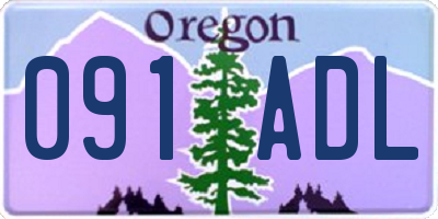 OR license plate 091ADL