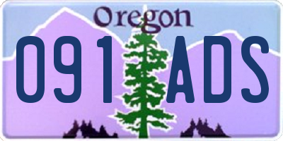 OR license plate 091ADS