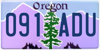 OR license plate 091ADU