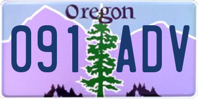 OR license plate 091ADV