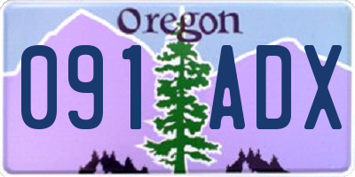 OR license plate 091ADX