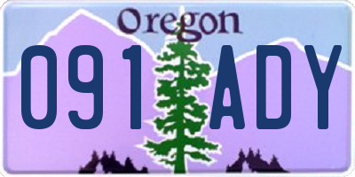 OR license plate 091ADY