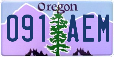 OR license plate 091AEM